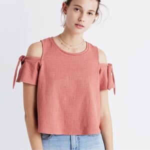 Madewell Women's Cold Shoulder Top - Pink